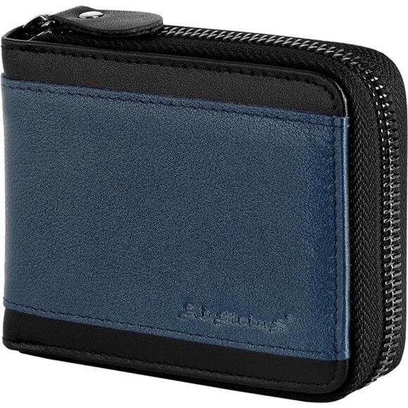 Other - Mens Wallets Zipper Leather Blue Black